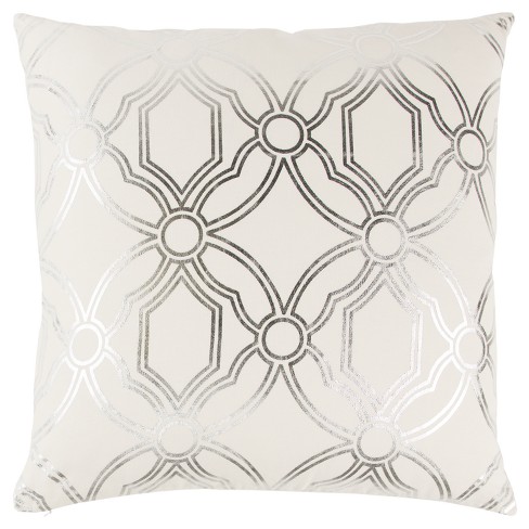 Rizzy Home Geometric Throw Pillow Silver Target