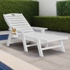 VEVOR Chaise Lounge Chair, 6 Positions Adjustable Patio Lounge Chair, Outdoor HDPE Lounge Chair with Backrest & Cup Holder, White - 2 of 4
