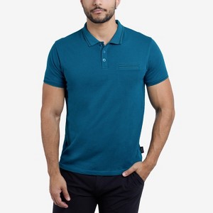 CULTURA Men's Short Sleeves 100% Cotton Polo With Jaquard Rib And Chest Rib Pocket - 1 of 4