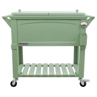 80qt Portable Rolling Patio Cooler - Sage - Permasteel