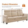 3 Seat Sofa Couch, 89'' Chenille Fabric Upholstered Sofa with Wide Armrest and Removable Headrest, Comfy Couches with Side Storage Pockets - 2 of 4