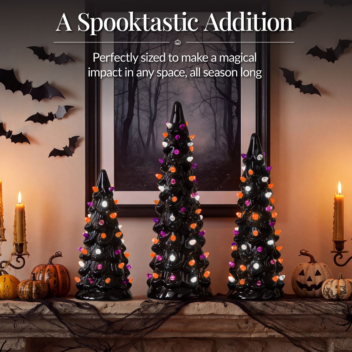 Best Choice Products Set of 3 Pre-Lit Hand-Painted Ceramic Tabletop Christmas Trees – Indoor Holiday Décor - thumbnail 8