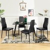 FurnitureR Dining Chairs PU Leather Set of 4, Armless High Back Chairs with Metal Frame, Ergonomic for Kitchen, Dining Room, Home Office, Black - 4 of 4