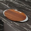 Nambe Eclipse Cutting and Serving Board Set, Made of Acacia Wood and Stainless Steel, Charcuterie Platter for Small Meats and Cheeses, Natural - 3 of 4