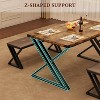 Dining Table with 2 Benches, Kitchen Table Set for 4, 3 Piece Dining Table Set for Apartment, Kitchen, Dining Room, 0.75'' Inch Cusion, Brown - 3 of 4