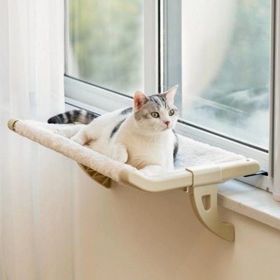 Mewoofun Pet Beds Window Sill Mount Cat Perch for Indoor Cats Lounge Mount Pet Hammock No Drilling No Suction Cup, Green, 23.2"*14"*7"