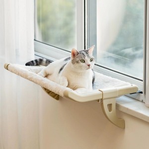 Mewoofun Pet Beds Window Sill Mount Cat Perch for Indoor Cats Lounge Mount Pet Hammock No Drilling No Suction Cup, Green, 23.2"*14"*7" - 1 of 4