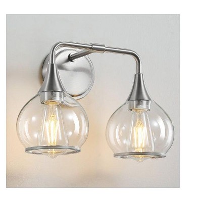 KAISITE 2 - Light Black and Gold Dimmable Bathroom Vanity Light with Globe Glass Shade