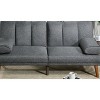 DOMETOUR Blue Grey Polyfiber Adjustable Sofa Living Room Furniture Solid wood Legs Plush Couch - 4 of 4