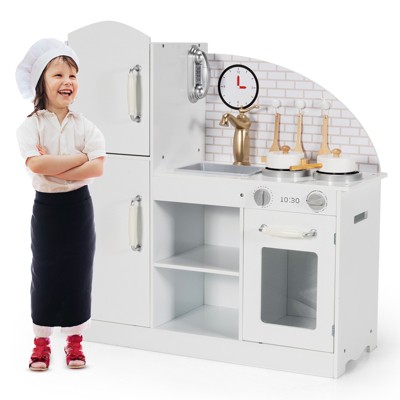 Infans Kids Kitchen Playset Pretend Play Cooking Set w/Vivid Faucet & Telephone