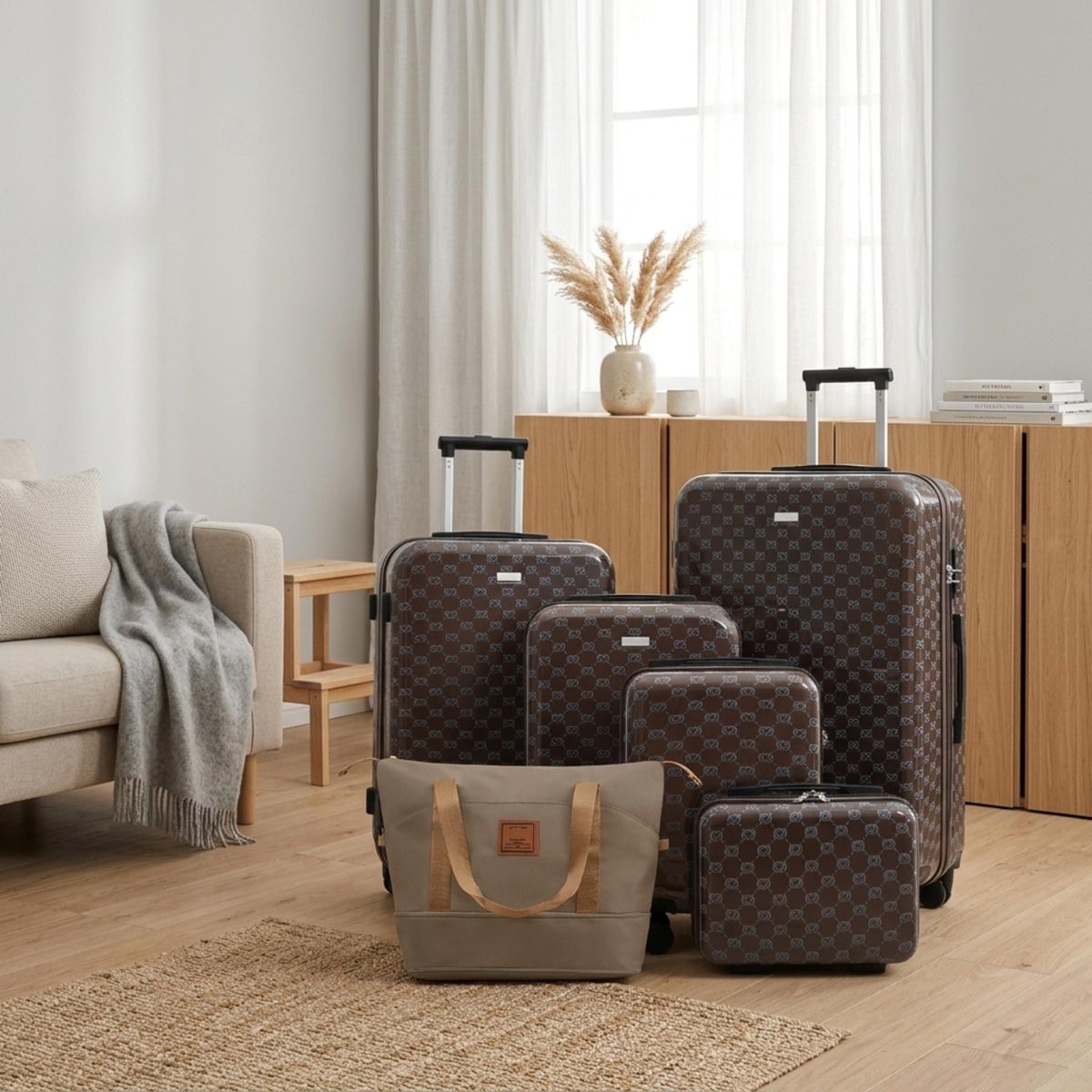 Polibi Hardside Luggage Set of 6, 14"/16"/20"/24"/28" ABS Spinner Wheels Suitcases with Expandable Travel Bag - thumbnail 9