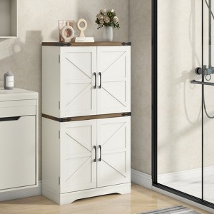 Farmhouse Floor Storage Cabinet with Adjustable Shelves - 1 of 4