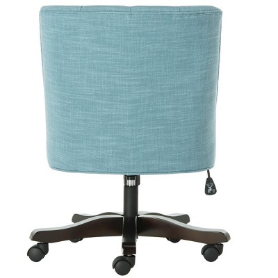 Soho Transitional Blue Wood Task Chair with Tufted Detail