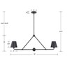 Crystorama Lighting Xavier 2 - Light Chandelier in  Matte Black - 4 of 4
