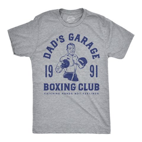 Мужские футболки Crazy Dog T-Shirts, Inc. Mens Funny T Shirts Dads Garage Boxing Club Sarcastic Graphic Novelty Tee for Men - Crazy Dog Men's T Shirt Gift for Dad Light Grey S