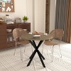 KWPZQEB Round Dining Table, Space Saving Circle Kitchen Table with Metal Legs for 2-4 people, Modern Dining Desk for Kitchen, Apartment, Brown - 2 of 4