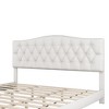 Sapphtopaz Platform Bed Frame with Saddle Headboard and Diamond Tufted Upholstered Bed Frame Slats Support, No Box Spring Needed - 4 of 4