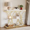 GOCAPTAIN 39" Narrow Console Tables for Entryway, 3-Tier Sofa Table with Round Metal Base and Storage Shelves for Living Room, Hallway, Foyer - 4 of 4