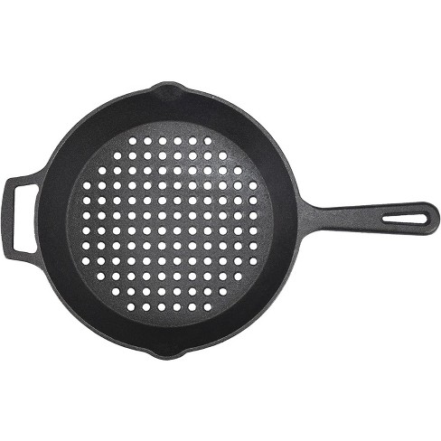 Bruntmor Seasoned Cast Iron Skillet With 2 Loop Handles - Black : Target