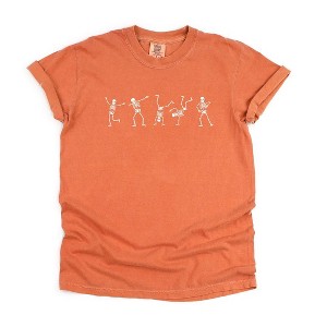 Simply Sage Market Women's Dancing Skeleton Short Sleeve Garment Dyed Tee - 1 of 4