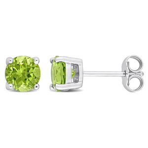 EVERLY JEWELRY | Stud Earrings with Gemstone in Sterling Silver – Multiple Stone Options - 1 of 4