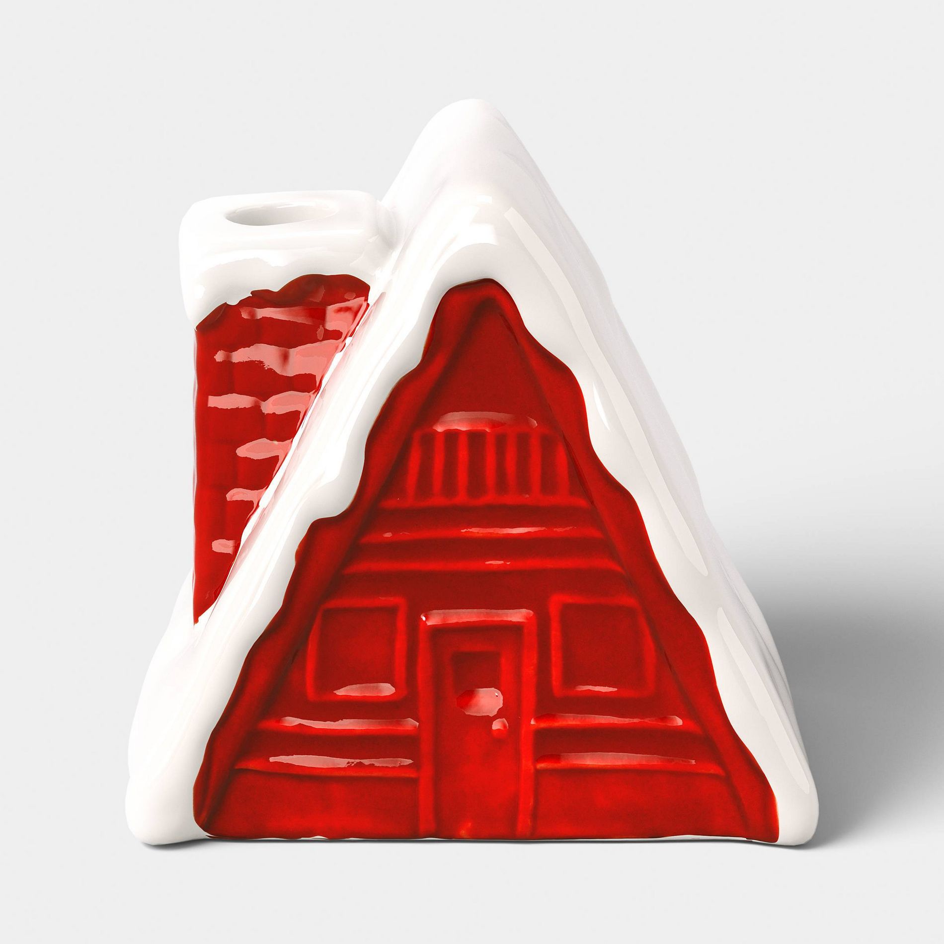 Winter Cabin Taper Candle Holder Red - Room Essentials™