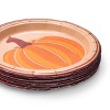 20ct Thanksgiving Paper Party Snack Plate Pumpkin - 3 of 3