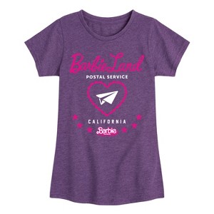 Girls' - Barbie - Barbie Land Postal Service California Fitted Short Sleeve Graphic T-Shirt - 1 of 4