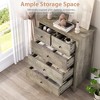 Garvee 5 Drawer Dresser for Bedroom, Tall Dresser with Deep Drawers, Metal Knobs, Modern Wood Grain Chests of Drawers for Entryway, Hallway - 3 of 4