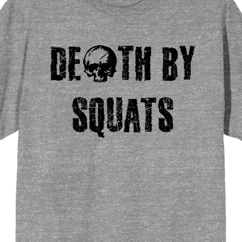 Gym Culture Death by Squats Unisex Adult's Heather Gray Graphic Tee, 2 of 4