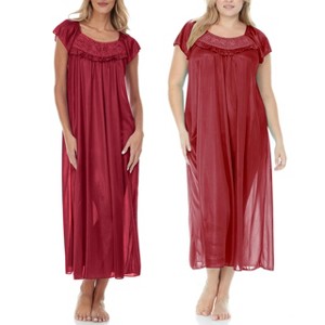 Ezi Satin Silk Nightgown For Women - Soft & Breathable Womens Sleepwear- Short Sleeves Womens Sleepwear - 1 of 4