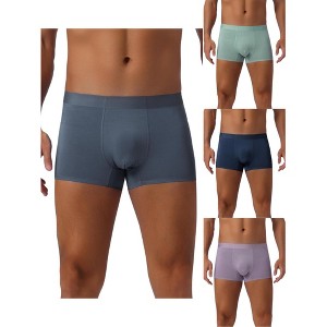 INSPIRE CHIC Men's 4 Pack Soft Elastic Waist Solid Color Basic Boxer Briefs - 1 of 4