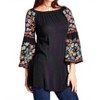 Women's Floral Embroidered Off The Shoulder Dress - Velzera - 2 of 4