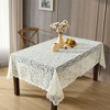 HLC.ME Scroll Lace Fabric Table Cloth for Rectangle Tables, Wrinkle Resistant, Patterned Scalloped Tablecloth - 4 of 4