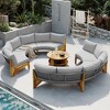 YOOCOZZ Patio Acacia Wood 6 – Person Seating Group with A Coffee Table and Cushions - 2 of 4