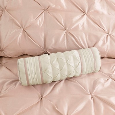 Blush Full 7-Piece Tufted Comforter Set with Decorative Pillows