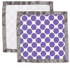 Bacati - Ikat Lilac/Gray Dots/Leopard Muslin 2 pc Security Blankets - image 3 of 4