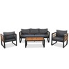 Sapphtopaz Patio Furniture Set Metal Frame Outdoor Loveseat Sectional Patio Chairs with Cushions and Coffee Table for Garden, Backyard, Terrace - 4 of 4