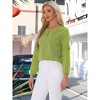 INSPIRE CHIC Women's Chiffon Semi Sheer Keyhole Neck Elegant Work Blouse - 2 of 4