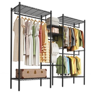 Coucheta Clothes Rack Freestanding Clothing Racks for Hanging Clothes，Adjustable Closet Organizer System，Portable Garment Rack，Max Load 850LBS，Black - 1 of 4
