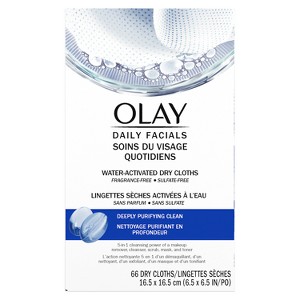 Olay Daily Facials Face Cleansing Wipes Makeup Remover - Unscented - 66ct - 1 of 4