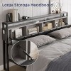 Bestier Platform Bed Frame with PU Leather Storage Headboard, Led Lights Charging Station, 2 Dust-proof Drawers - 3 of 4