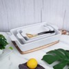 Ceramic Baking Dish Set of 3 – Rectangular Casserole Dishes w/ Handles for Lasagna, Roasting & More – Oven & Microwave Safe – Classic White Porcelain - 3 of 4
