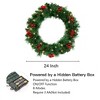 Swtroom 24In Prelit Artificial Christmas Wreaths for Front Door Christmas Decorated ,50 Warm White LED lights for Indoor Outdoor - 4 of 4