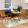 Sunnydaze Outdoor Solid Teak Wood Slat-Back Patio Dining Armchair - 4 of 4