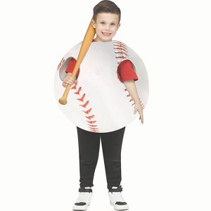 Fun World Kids' Sports Balls Baseball Costume - Size One Size Fits Most - White - 1 of 1