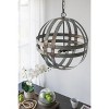 VYNXARIA 4 - Light Antique Silver Urban Industrial Spherical Ceiling Lights, Galvanized Hanging Chandelier with Adjustable Chain - 3 of 4