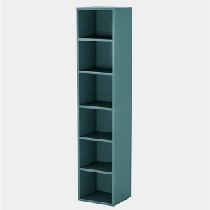 Gulches 70.9" Corner Bookcase, Modern 6-Tier Narrow Cube Display Shelves - 1 of 2
