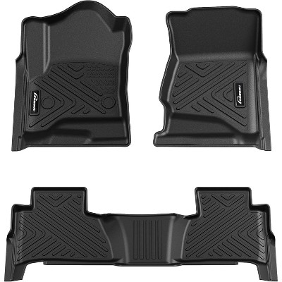 Floor Mats for Chevy ta-hoe/G M C YU-KON 2015–2019, All-Weather TPE Floor Liners, Black Rubber Mats for 1st & 2nd Row