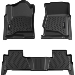 Floor Mats for Chevy ta-hoe/G M C YU-KON 2015–2019, All-Weather TPE Floor Liners, Black Rubber Mats for 1st & 2nd Row - 1 of 4